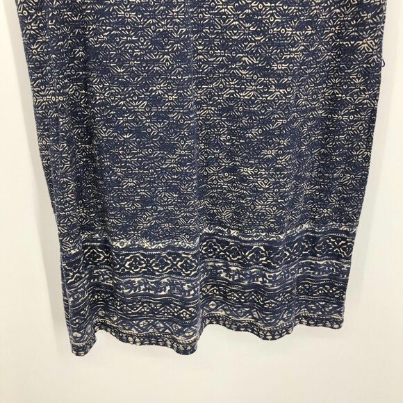Lucky Brand  Blue Abstract Patterned Scoop Neck Jersey Midi Dress M - Picture 14 of 16
